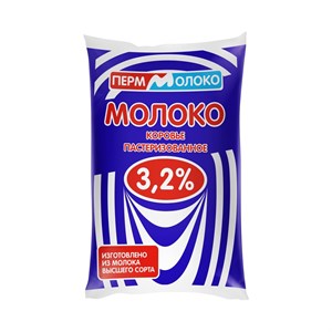 Молоко ПермМолоко 3,2 % пленка 0,9 л 10127