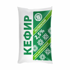 Кефир Узоры 2,5 % пленка 0,9 кг 10215