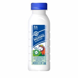 Молоко 2,5 % бутылка 0,4 л 10166