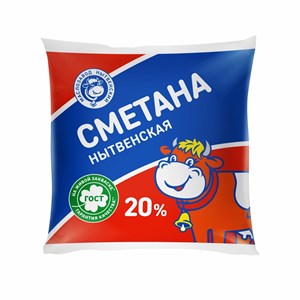 Сметана 20 % пленка 0,4 кг 10125