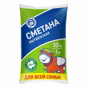 Сметана 10 % пленка 1 кг 10149
