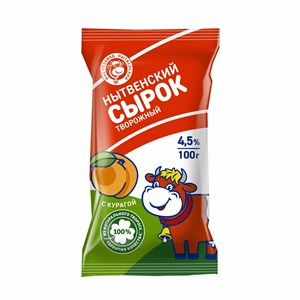 Сырок творожный с курагой 4,5 % флоупак 0,1 кг 10216