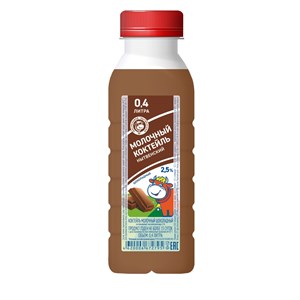 Коктейль молочный шоколад 2,5 % бутылка 0,4 л 10072