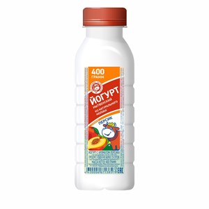 Йогурт персик 2,5 % бутылка 0,4 кг 10025