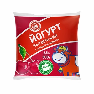 Йогурт вишня 2,5 % пленка 0,5 кг 10045