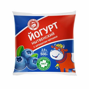 Йогурт черника 2,5 % пленка 0,5 кг 10117