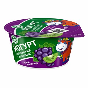 Йогурт с ФЯН киви - виноград 2,5 % стакан 0,120 кг 10067