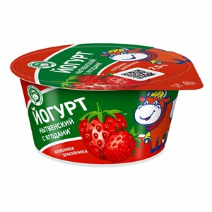 Йогурт с ФЯН клубника - земляника 2,5 % стакан 0,120 кг 10068