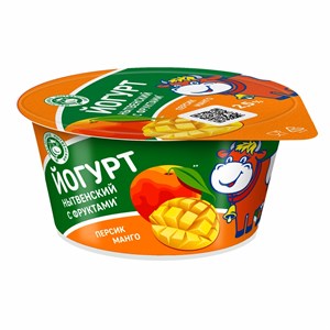 Йогурт с ФЯН персик - манго 2,5 % стакан 0,120 кг 10069