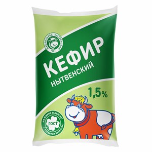 Кефир 1,5 % пленка 0,9 кг 11782