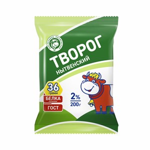 Творог 2 % флоупак 0,2 кг 11799