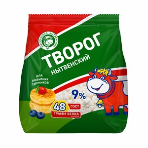 Творог 9 % пакет 0,3 кг 11806